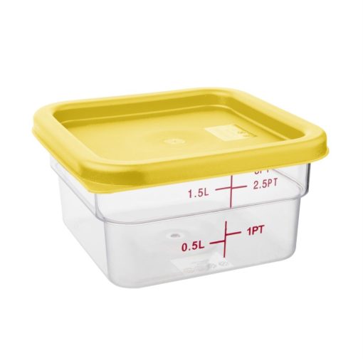 Hygiplas Square Food Storage Container Lid Yellow Small (HY419)