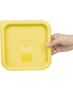 Hygiplas Square Food Storage Container Lid Yellow Small (HY419)