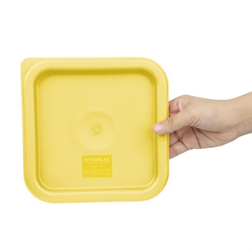 Hygiplas Square Food Storage Container Lid Yellow Small (HY419)