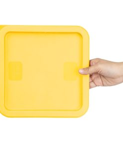 Hygiplas Square Food Storage Container Lid Yellow Medium (HY420)