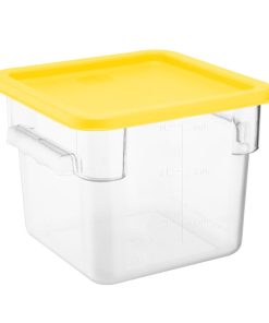 Hygiplas Square Food Storage Container Lid Yellow Medium (HY420)