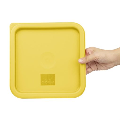 Hygiplas Square Food Storage Container Lid Yellow Medium (HY420)