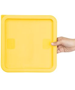 Hygiplas Square Food Storage Container Lid Yellow Large (HY421)