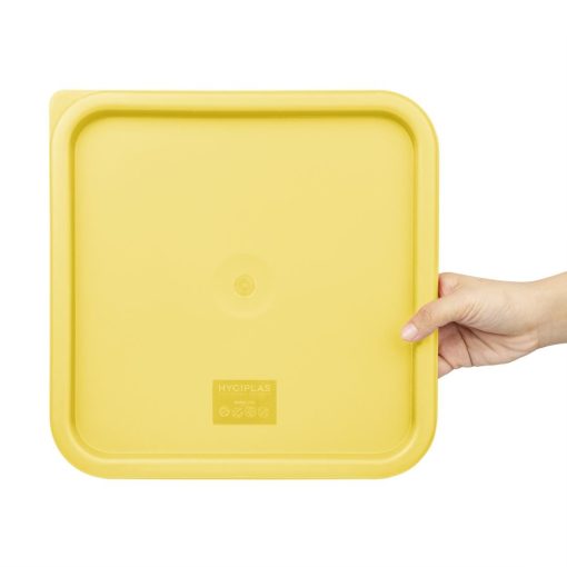 Hygiplas Square Food Storage Container Lid Yellow Large (HY421)