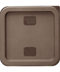 Hygiplas Square Food Storage Container Lid Brown Small (HY422)