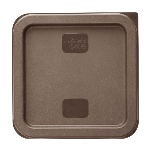 Hygiplas Square Food Storage Container Lid Brown Small (HY422)