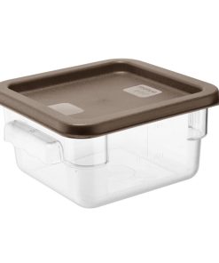 Hygiplas Square Food Storage Container Lid Brown Small (HY422)