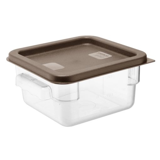 Hygiplas Square Food Storage Container Lid Brown Small (HY422)