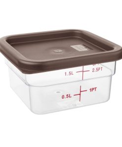 Hygiplas Square Food Storage Container Lid Brown Small (HY422)