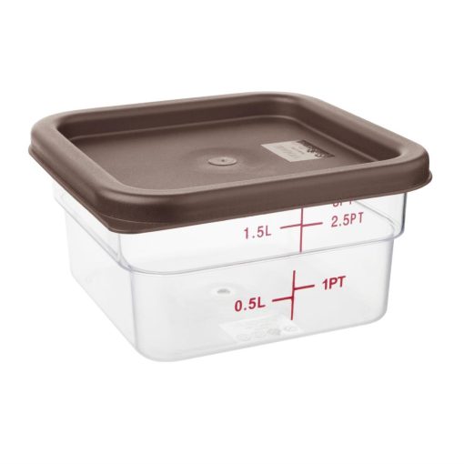 Hygiplas Square Food Storage Container Lid Brown Small (HY422)