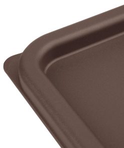 Hygiplas Square Food Storage Container Lid Brown Small (HY422)