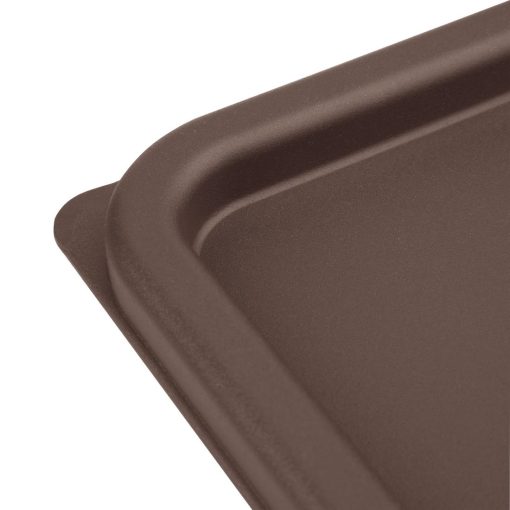 Hygiplas Square Food Storage Container Lid Brown Small (HY422)