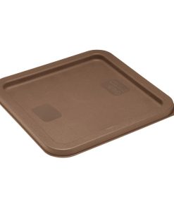 Hygiplas Square Food Storage Container Lid Brown Medium (HY423)