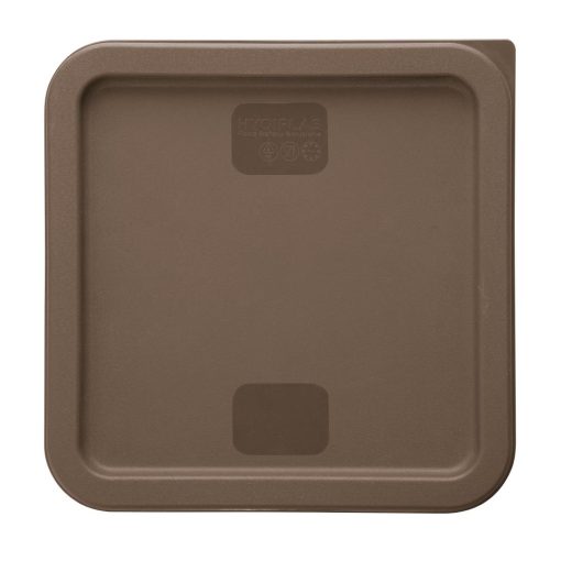 Hygiplas Square Food Storage Container Lid Brown Medium (HY423)