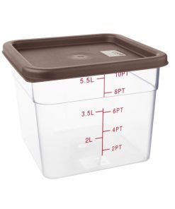 Hygiplas Square Food Storage Container Lid Brown Medium (HY423)