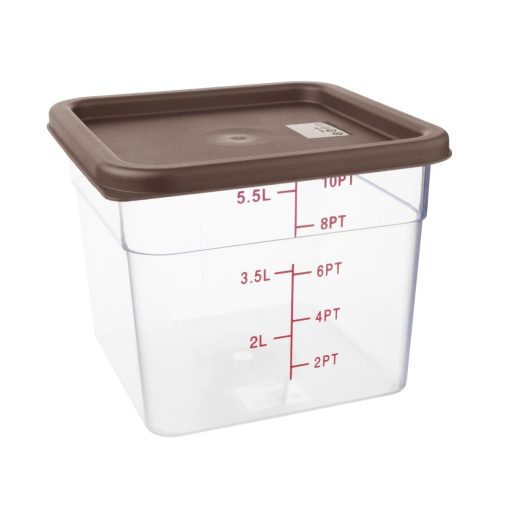 Hygiplas Square Food Storage Container Lid Brown Medium (HY423)