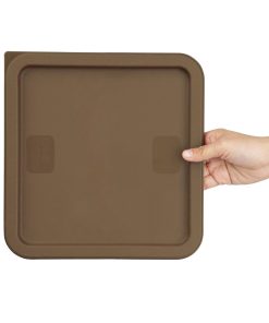 Hygiplas Square Food Storage Container Lid Brown Large (HY424)