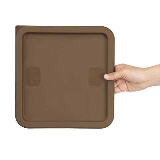 Hygiplas Square Food Storage Container Lid Brown Large (HY424)