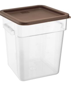 Hygiplas Square Food Storage Container Lid Brown Large (HY424)