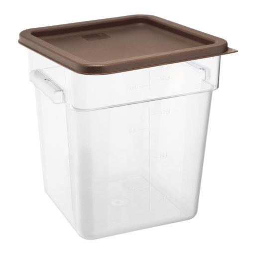 Hygiplas Square Food Storage Container Lid Brown Large (HY424)