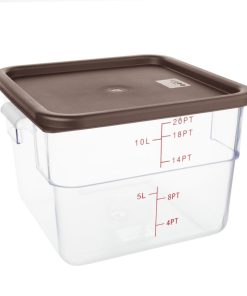 Hygiplas Square Food Storage Container Lid Brown Large (HY424)