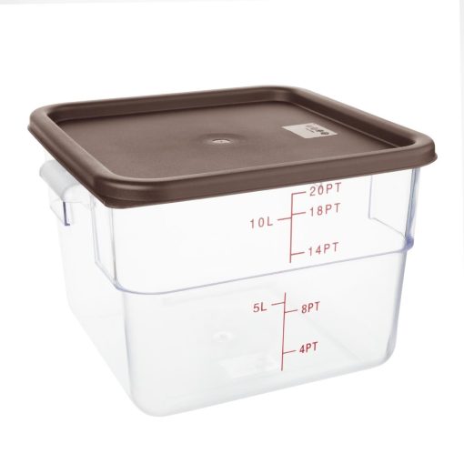 Hygiplas Square Food Storage Container Lid Brown Large (HY424)