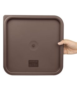 Hygiplas Square Food Storage Container Lid Brown Large (HY424)