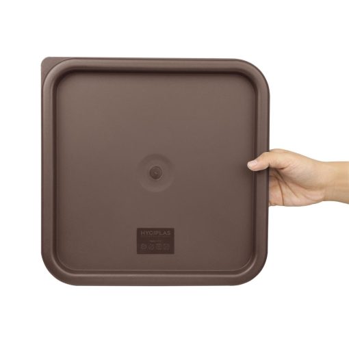 Hygiplas Square Food Storage Container Lid Brown Large (HY424)