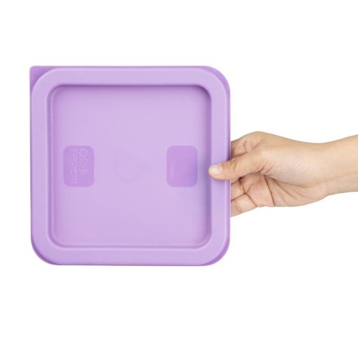 Hygiplas Square Food Storage Container Lid Purple Small (HY425)