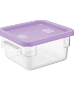 Hygiplas Square Food Storage Container Lid Purple Small (HY425)