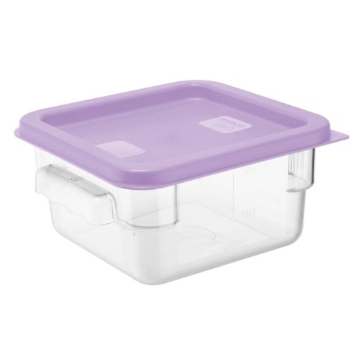 Hygiplas Square Food Storage Container Lid Purple Small (HY425)