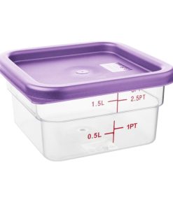 Hygiplas Square Food Storage Container Lid Purple Small (HY425)