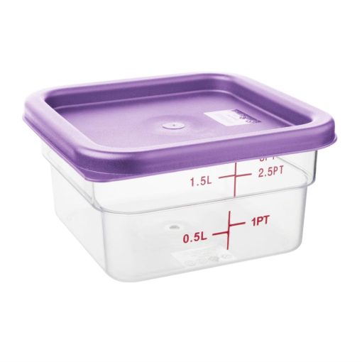 Hygiplas Square Food Storage Container Lid Purple Small (HY425)