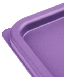 Hygiplas Square Food Storage Container Lid Purple Small (HY425)