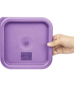 Hygiplas Square Food Storage Container Lid Purple Small (HY425)