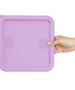 Hygiplas Square Food Storage Container Lid Purple Medium (HY426)