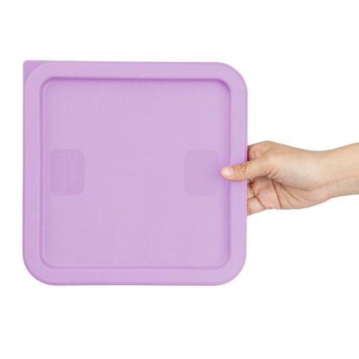 Hygiplas Square Food Storage Container Lid Purple Medium (HY426)