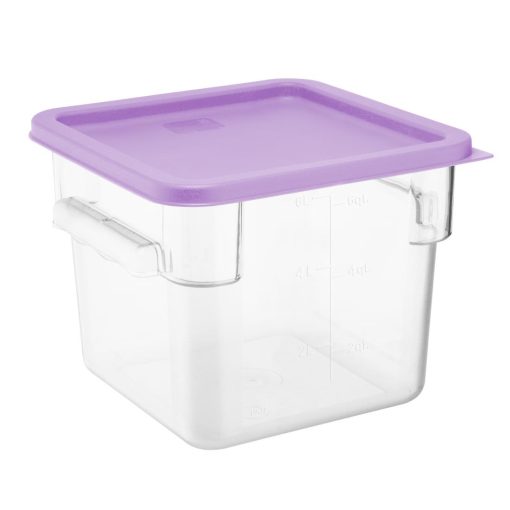 Hygiplas Square Food Storage Container Lid Purple Medium (HY426)