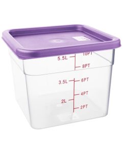 Hygiplas Square Food Storage Container Lid Purple Medium (HY426)