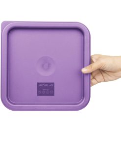 Hygiplas Square Food Storage Container Lid Purple Medium (HY426)