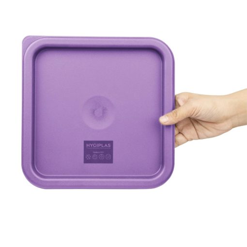 Hygiplas Square Food Storage Container Lid Purple Medium (HY426)