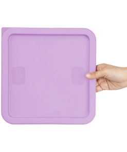 Hygiplas Square Food Storage Container Lid Purple Large (HY427)