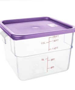 Hygiplas Square Food Storage Container Lid Purple Large (HY427)