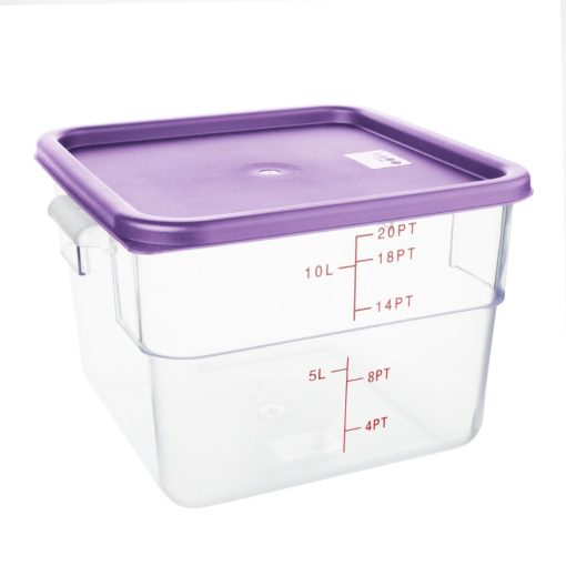 Hygiplas Square Food Storage Container Lid Purple Large (HY427)