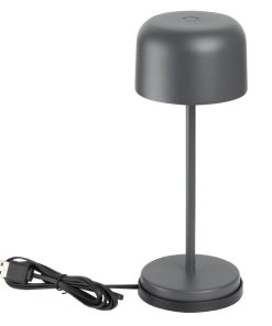 Olympia Siena Table Lamp Round Dome Grey 200mm (HZ203)