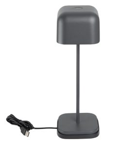 Olympia Lucca Table Lamp Squared Dome Grey 300mm (HZ215)