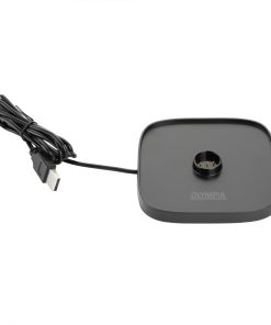 Olympia Lucca Table Lamp Squared Dome Grey 300mm (HZ215)