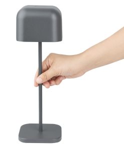 Olympia Lucca Table Lamp Squared Dome Grey 300mm (HZ215)