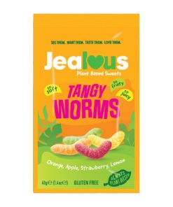 Jealous Sweets Impulse Bags - Tangy Worms 40g Pack of 10 (KA608)