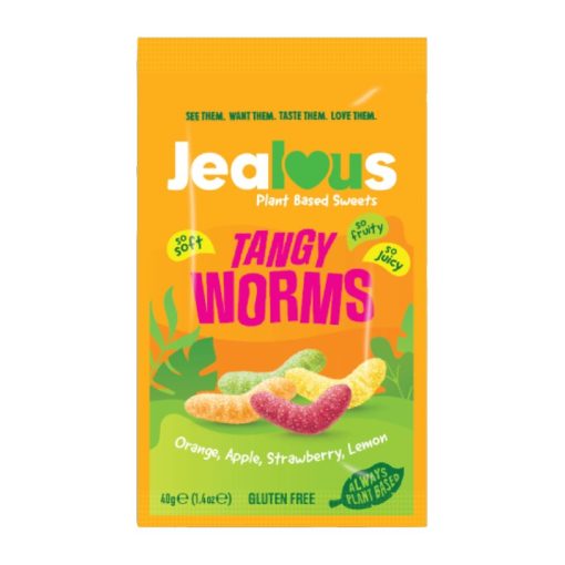 Jealous Sweets Impulse Bags - Tangy Worms 40g Pack of 10 (KA608)